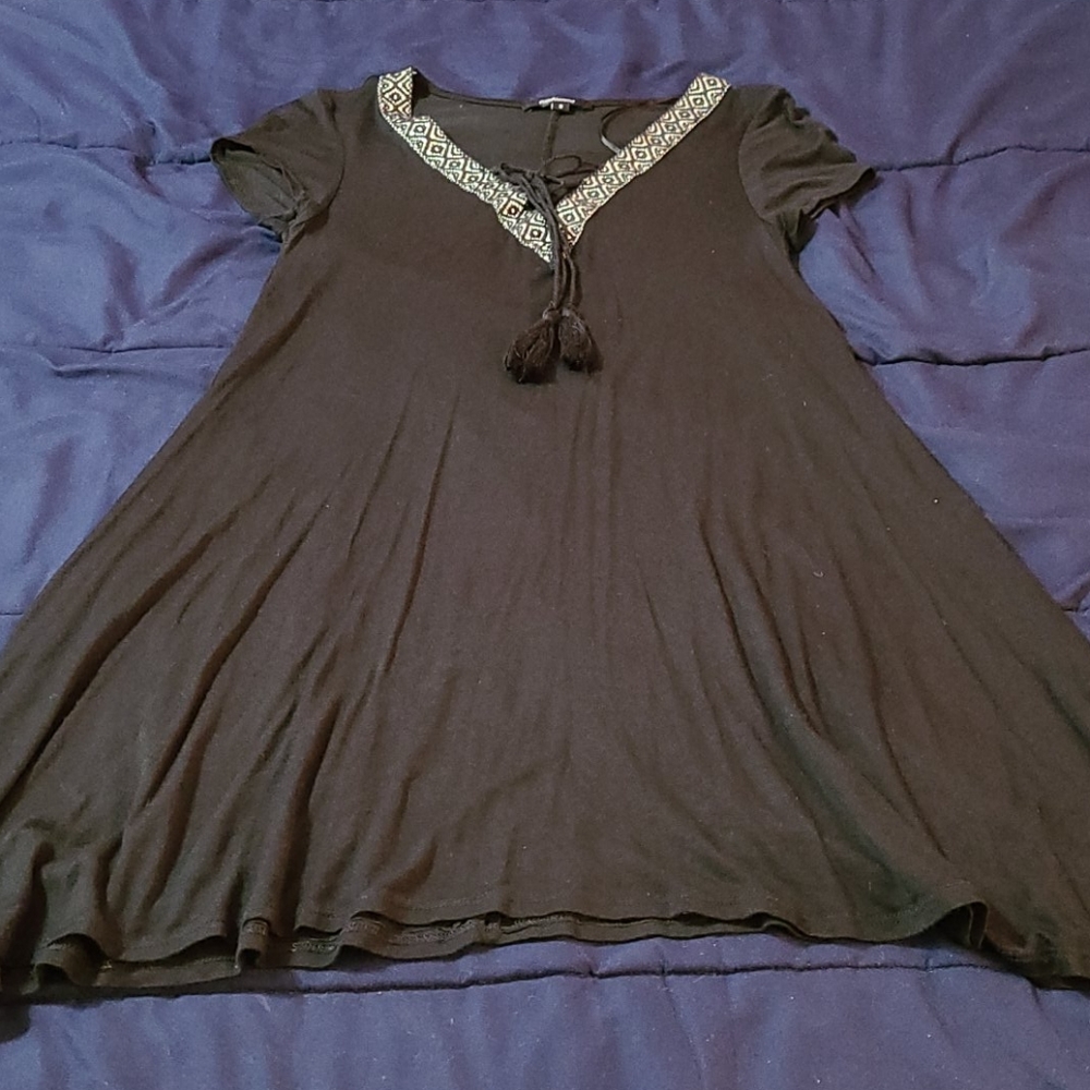 Black Ambiance Short Sleeve Dress